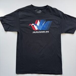 JAPANGELES Origami Crane Logo Tee Shirt Medium Black‎ Japan Los Angeles Culture
